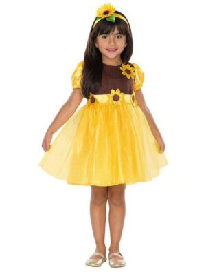 Kleid Sonnenblümchen 2-tlg. Kinder schwarz/gelb 104