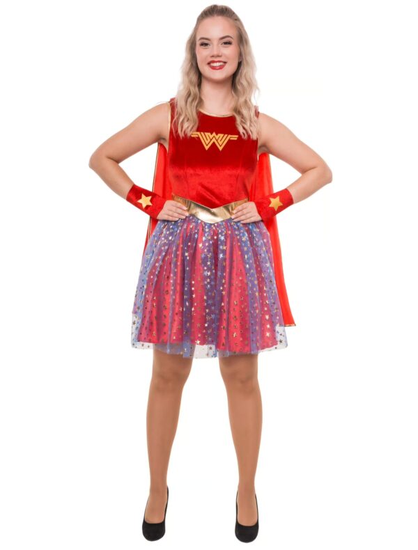 Kleid Superheldin 3-tlg. rot/blau S/M