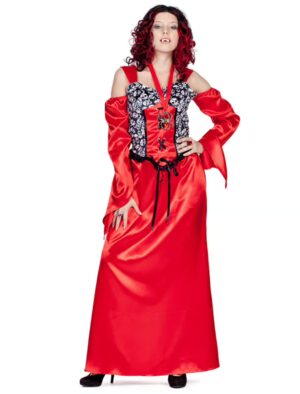 Kleid Vampirdame Damen rot XL