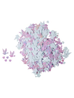 Konfetti Tauben 14g Farbe: rosa/weiß