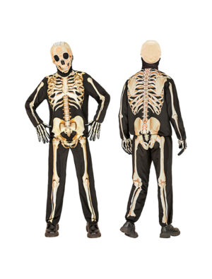 Kostüm Skelett 4-tlg. Kinder schwarz/weiß