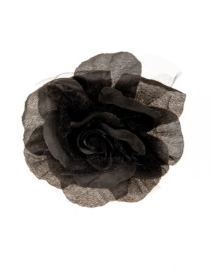 Kostümzubehör Ansteckblume einfach schwarz