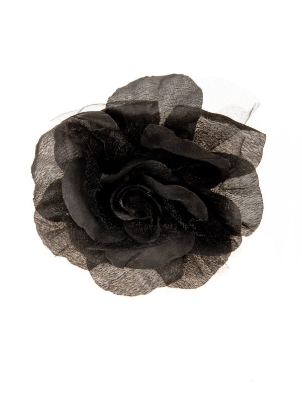 Kostümzubehör Ansteckblume einfach schwarz