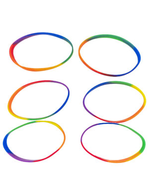 Kostümzubehör Armbänder 6 Stück rainbow