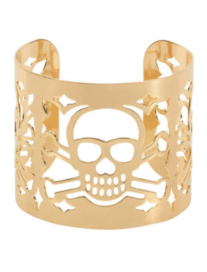 Kostümzubehör Armreif Totenkopf gold