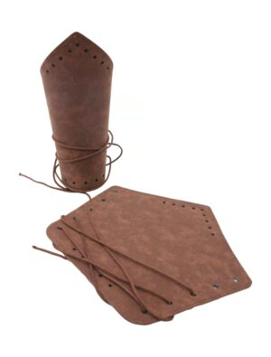 Kostümzubehör Armstulpen Lederoptik Herren braun