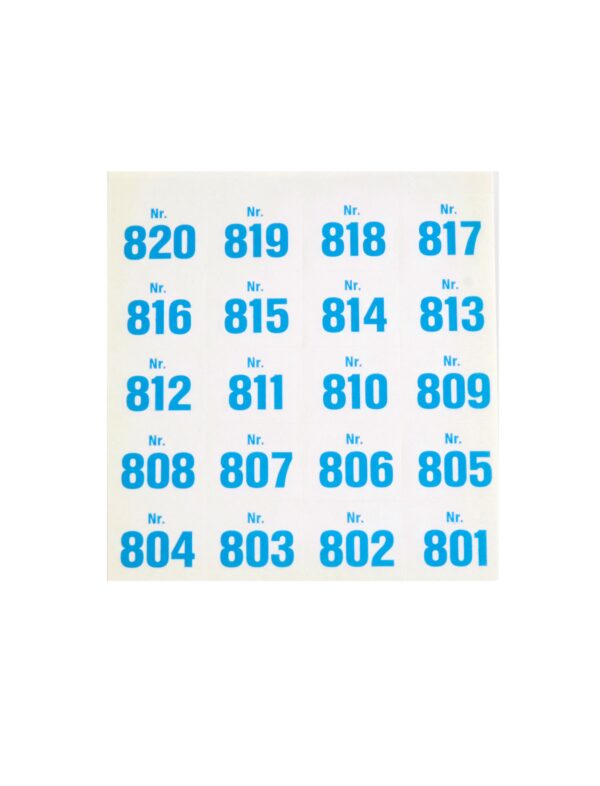 Kostümzubehör Aufklebenummern 801-900 Farbe: weiß