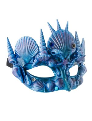 Kostümzubehör Augenmaske Muscheln blau