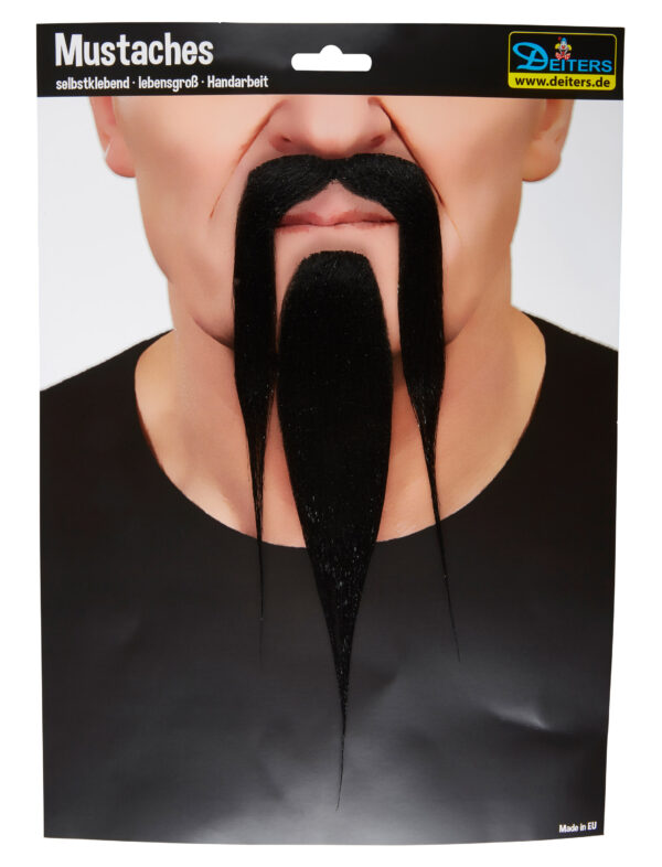 Kostümzubehör Bart Kung Fu Meister schwarz