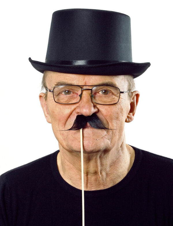 Kostümzubehör Bart klein am Stab Farbe: schwarz
