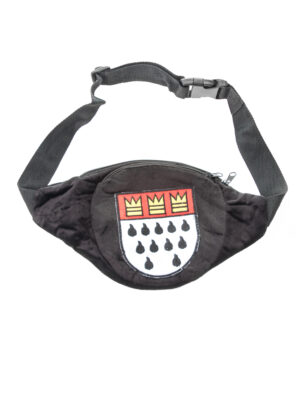 Kostümzubehör Bauchtasche Köln Wappen Plüsch oval schwarz