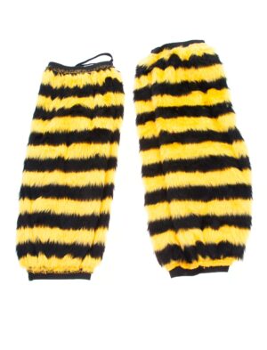 Kostümzubehör Beinstulpen Biene Plüsch Erwachsene Farbe: schwarz/gelb