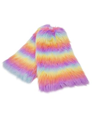 Kostümzubehör Beinstulpen Fell 38cm gestreift bunt one size Farbe: bunt