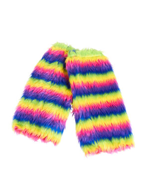 Kostümzubehör Beinstulpen Plüsch rainbow one size