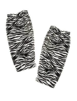 Kostümzubehör Beinstulpen Zebra Farbe: schwarz/weiß