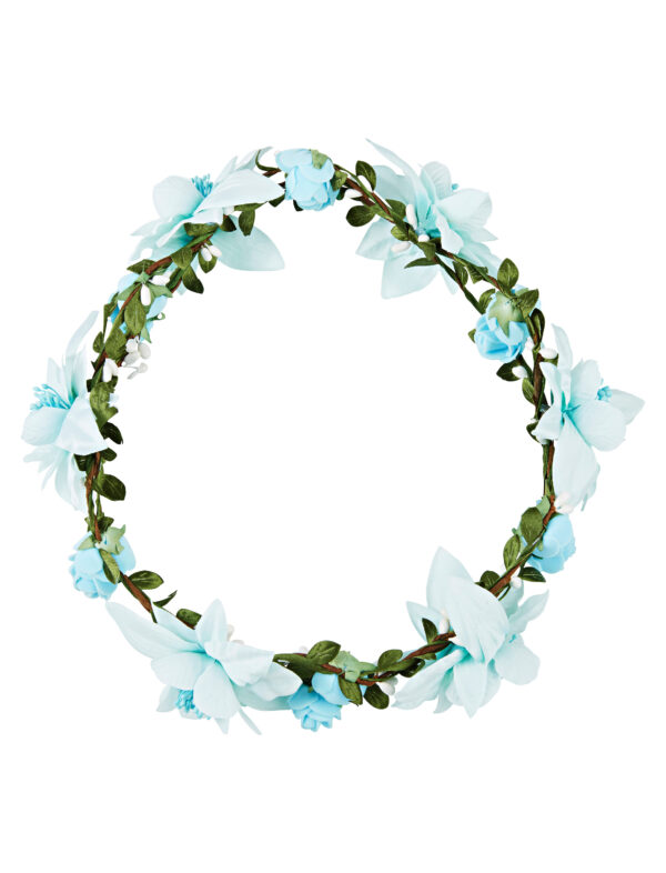 Kostümzubehör Blumenhaarkranz hellblau
