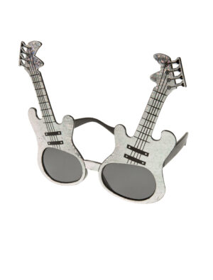 Kostümzubehör Brille Gitarre silber