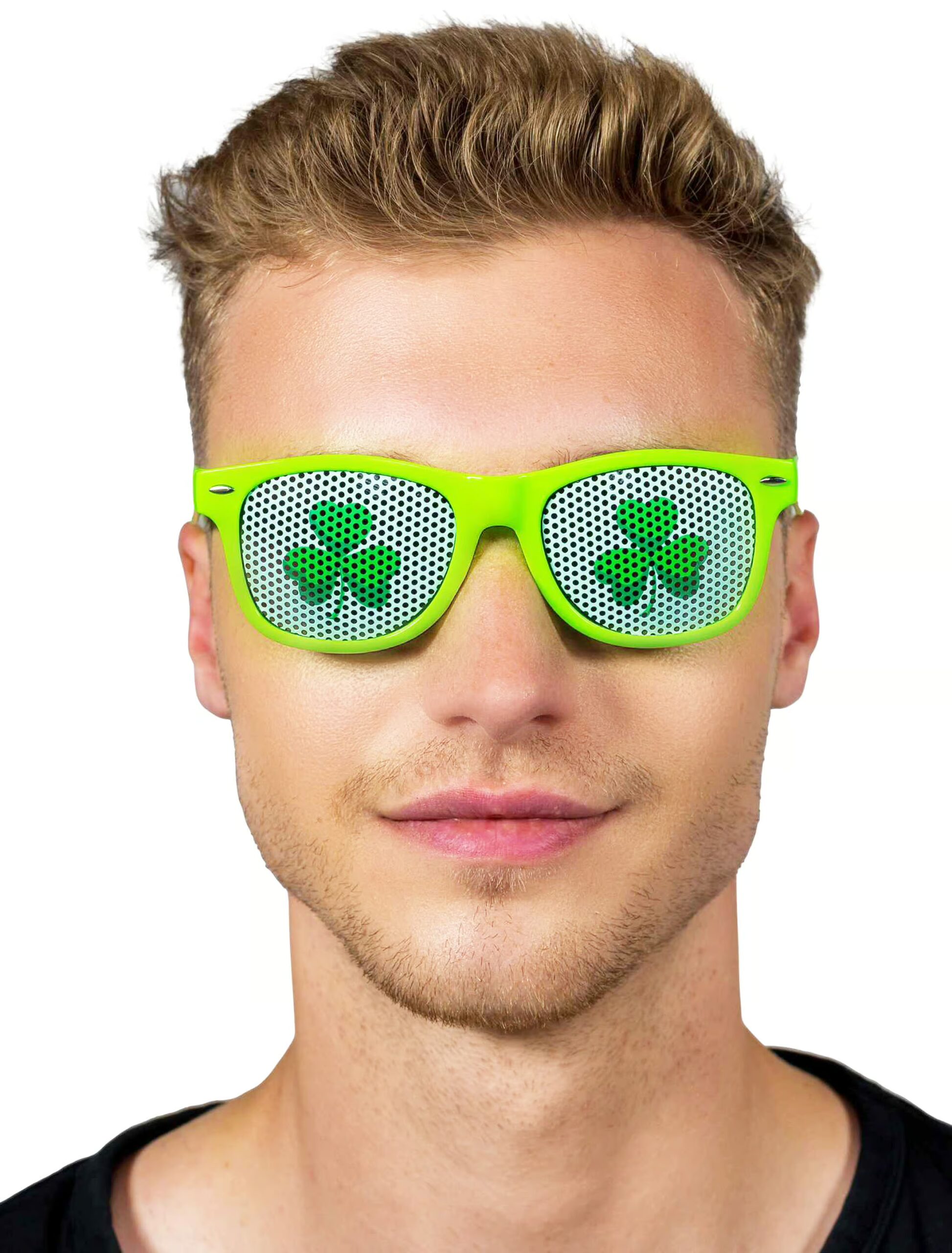 Kostümzubehör Brille Kleeblatt grün 1 Kostümzubehör Brille Kleeblatt grün