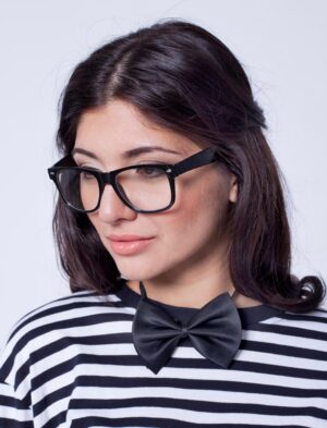 Kostümzubehör Brille Nerd schwarz
