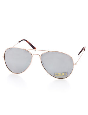 Kostümzubehör Brille Polizei verspiegelt gold