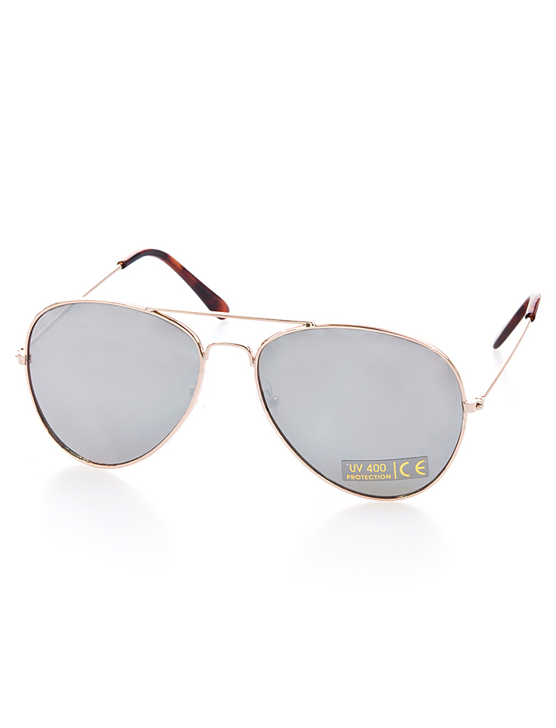 Kostümzubehör Brille Polizei verspiegelt gold 1 Kostümzubehör Brille Polizei verspiegelt gold