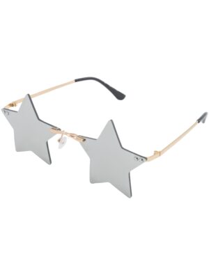 Kostümzubehör Brille Stern grau