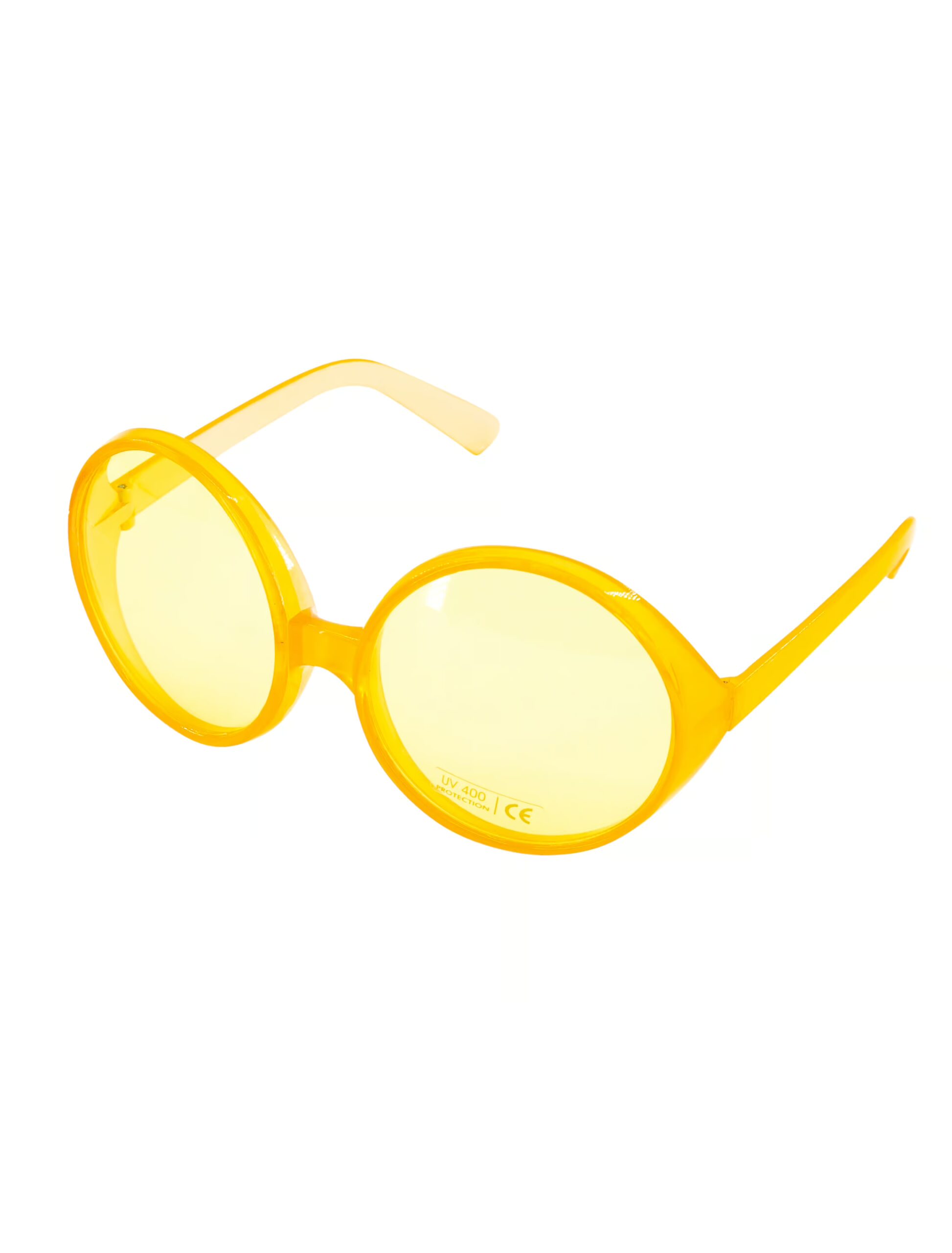 Kostümzubehör Brille große runde Gläser gelb 1 Kostümzubehör Brille große runde Gläser gelb