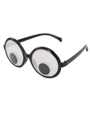 Kostümzubehör Brille mit rollenden Augen schwarz/weiß