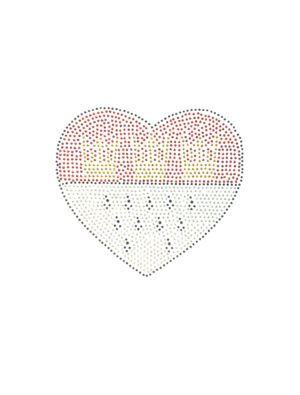 Kostümzubehör Bügelbild Köln Herz-Wappen aus Strass 12cm