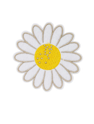 Kostümzubehör Bügelpatch Gänseblümchen 7cm Farbe: weiß