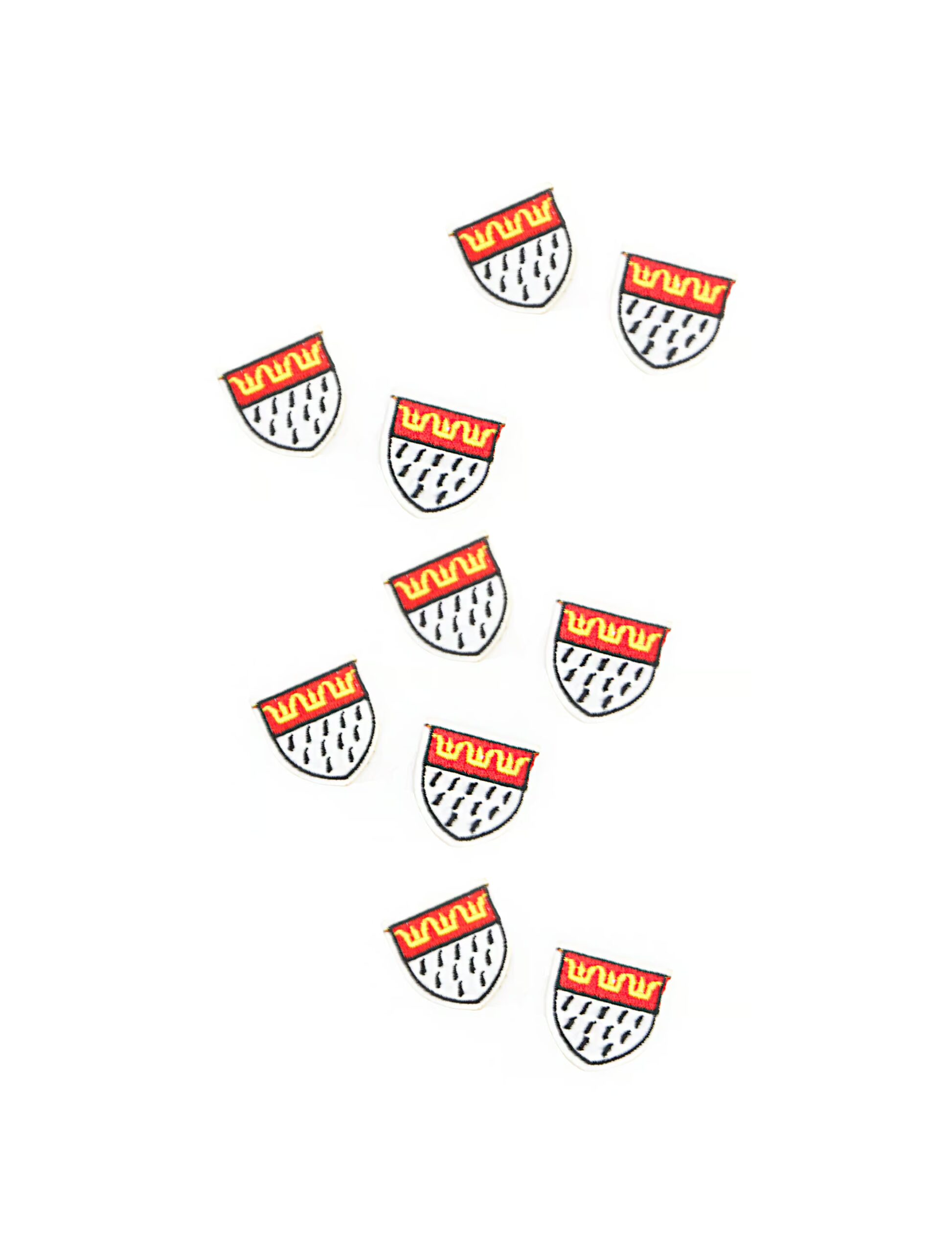 Kostümzubehör Bügelpatch Kölner Wappen 10 Stk. 2,2x2,2cm schwarz/weiß/rot 1 Kostümzubehör Bügelpatch Kölner Wappen 10 Stk. 2