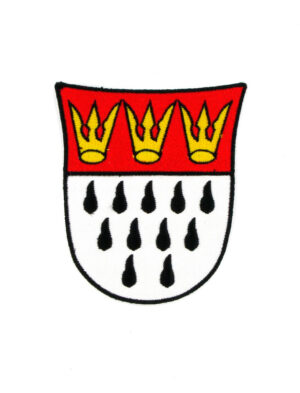 Kostümzubehör Bügelpatch Kölner Wappen 12cm Farbe: rot/weiß