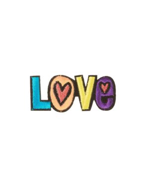 Kostümzubehör Bügelpatch Love mehrfarbig