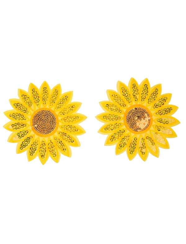 Kostümzubehör Bügelpatch Sonnenblume 2 Stk. Farbe: gelb