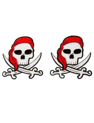 Kostümzubehör Bügelpatch Totenkopf Pirat Farbe: weiß