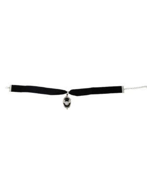 Kostümzubehör Choker Fledermaus silber/schwarz