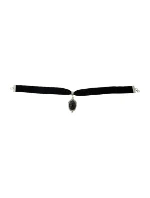 Kostümzubehör Choker Samt mit Amulett Damen schwarz