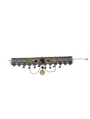 Kostümzubehör Choker Steampunk schwarz