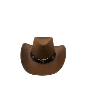 Kostümzubehör Cowboyhut Rodeo mit Lederband braun 59