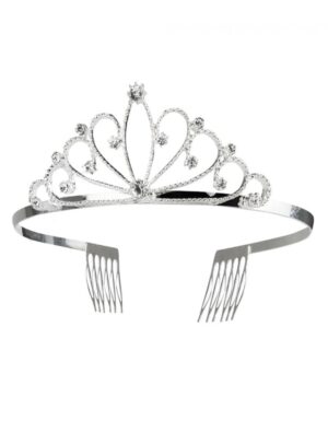 Kostümzubehör Diadem Königin silber mit Kamm