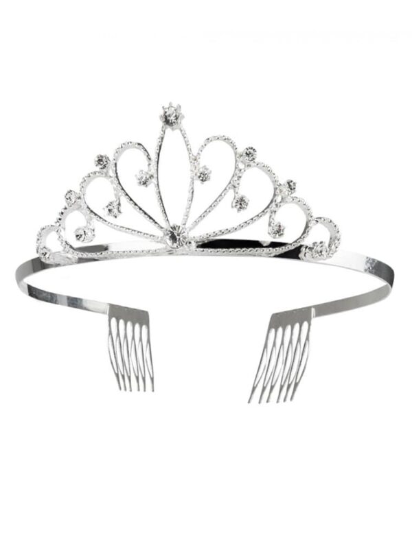 Kostümzubehör Diadem Königin silber mit Kamm