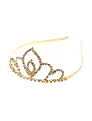 Kostümzubehör Diadem Metall mit Strass gold