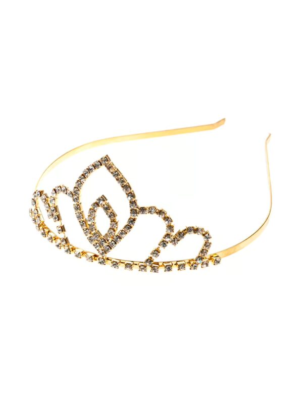 Kostümzubehör Diadem Metall mit Strass gold