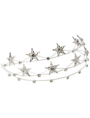 Kostümzubehör Diadem Sterne mit Steinen silber