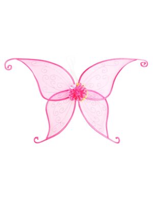 Kostümzubehör Elfenflügel mit Blumen 96x50cm pink