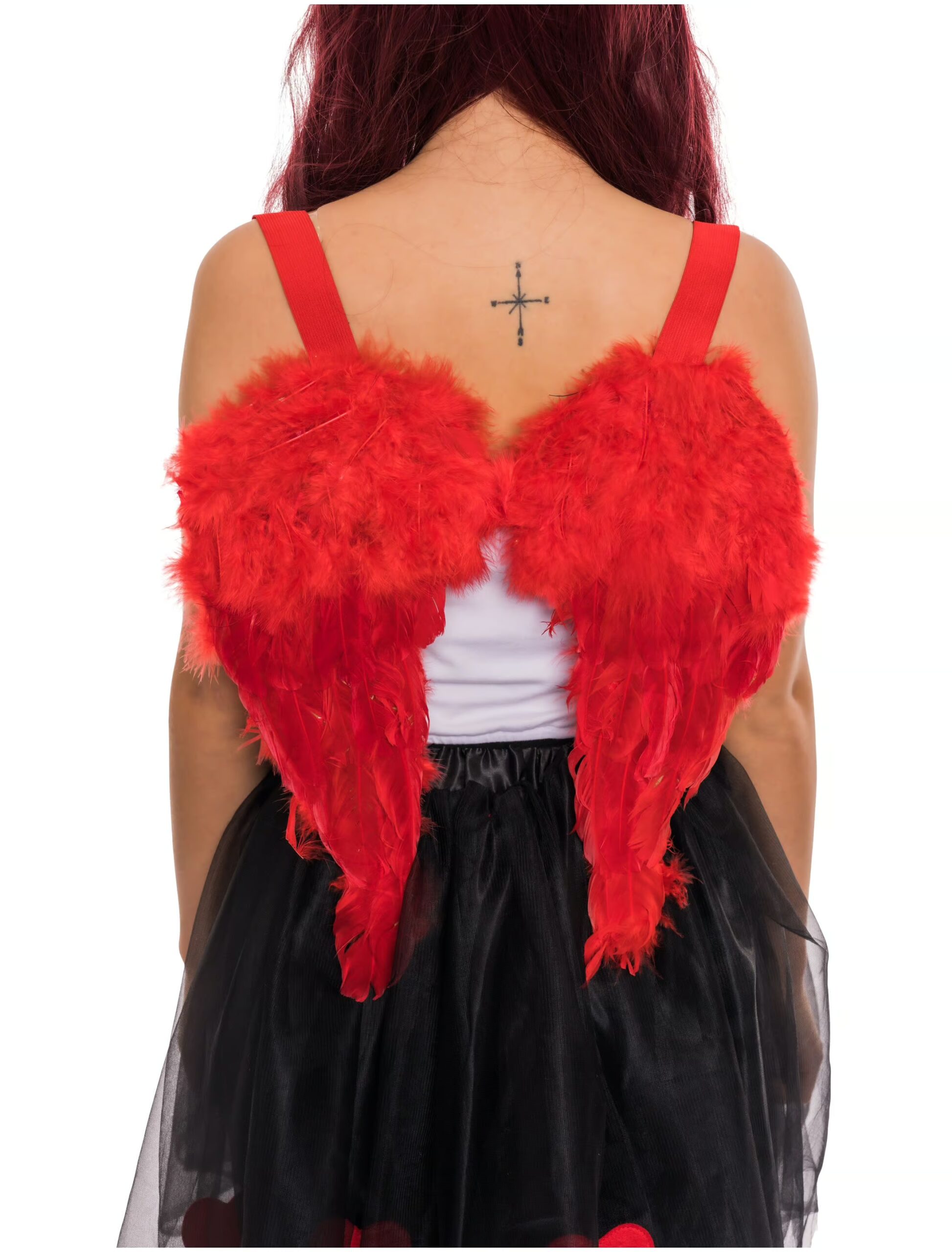 Kostümzubehör Engelsflügel klein 41x40cm rot 1 Kostümzubehör Engelsflügel klein 41x40cm rot