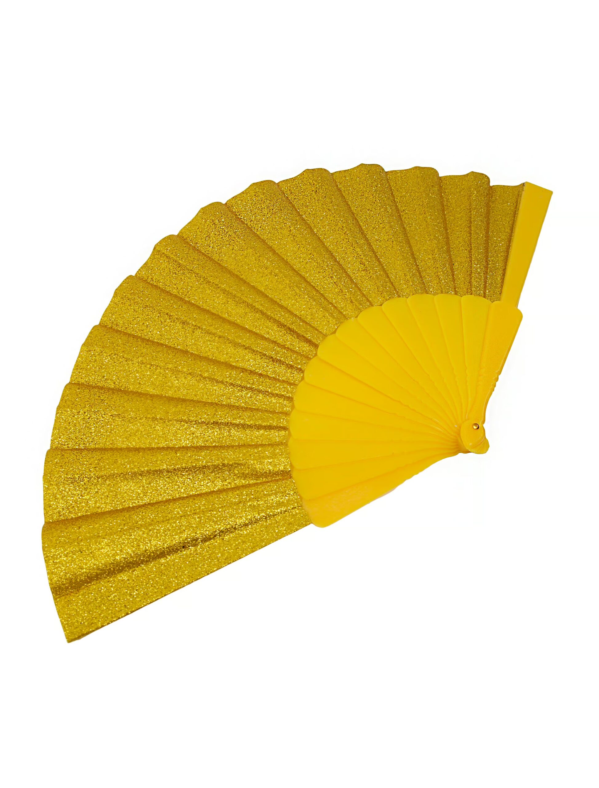 Kostümzubehör Fächer mit Glitzer gold 1 Kostümzubehör Fächer mit Glitzer gold