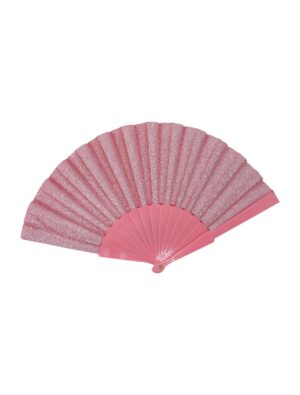 Kostümzubehör Fächer mit Glitzer pink