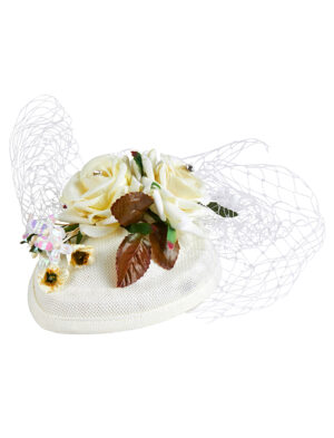 Kostümzubehör Fascinator mit Haarklammern weiß
