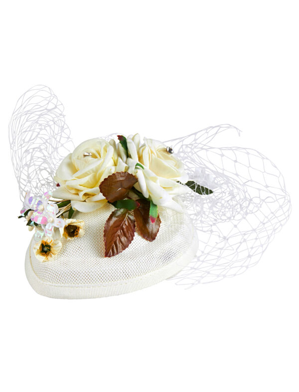 Kostümzubehör Fascinator mit Haarklammern weiß